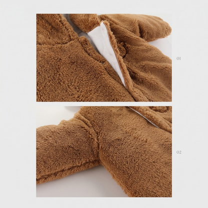 Lilo Teddy Bear Plush Romper - Brown