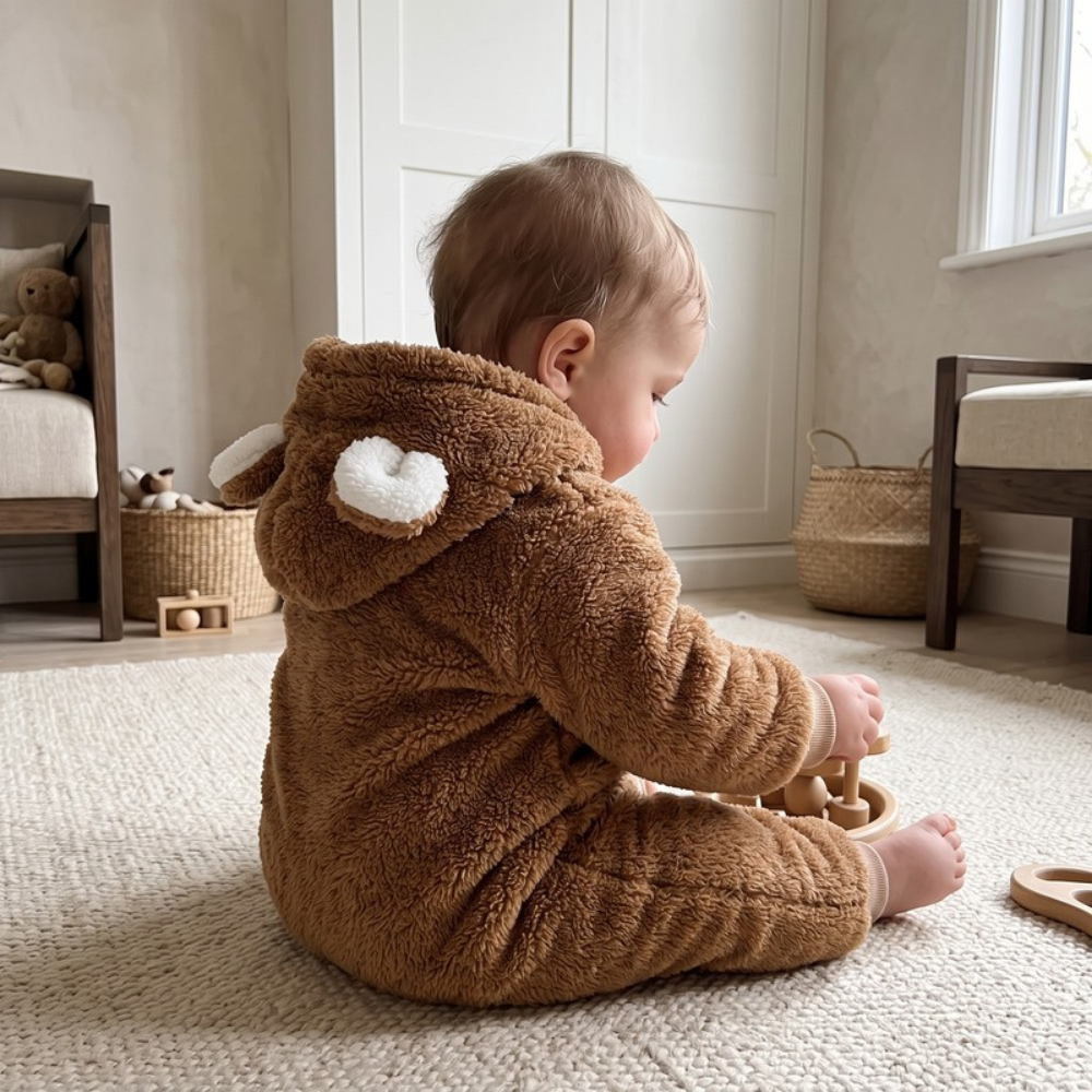 Lilo Teddy Bear Plush Romper - Brown