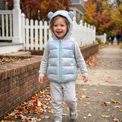 Lilo Hooded Puffer Vest - Shimmer Mint