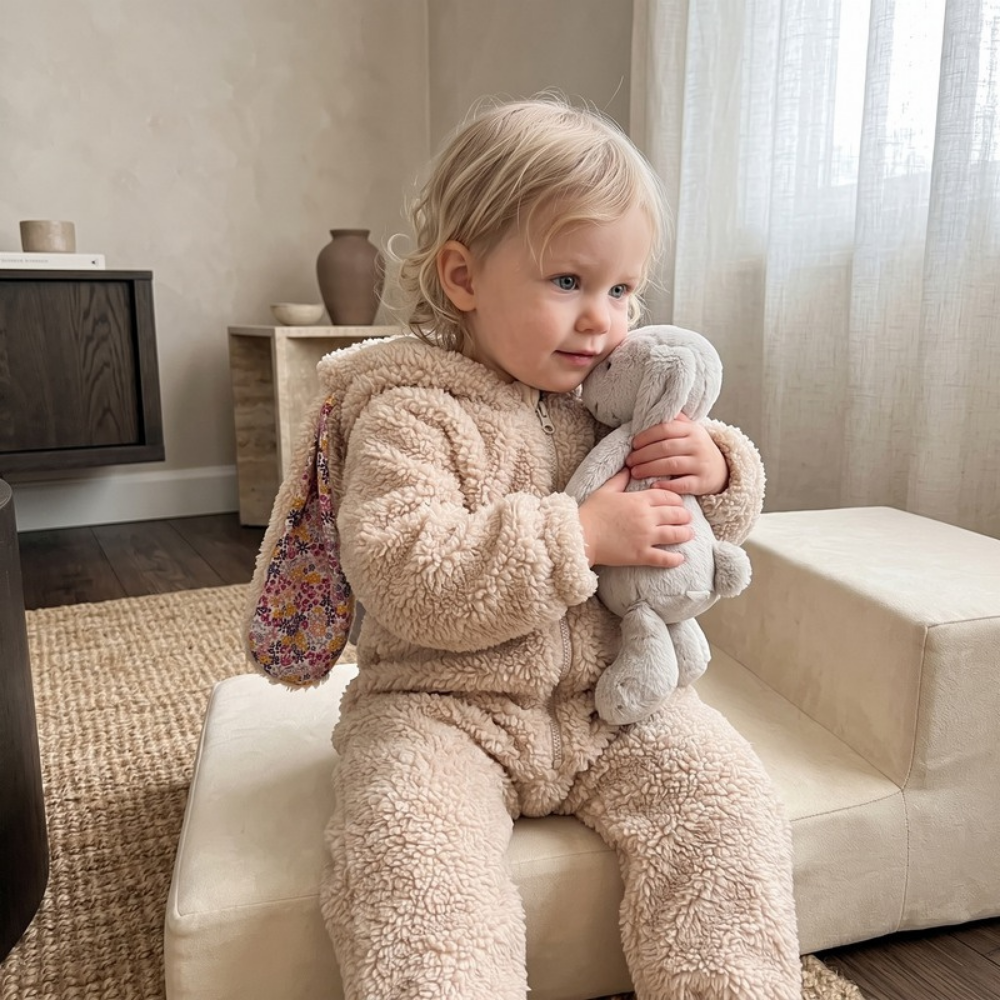 Lilo Plush Bunny Romper - Camel