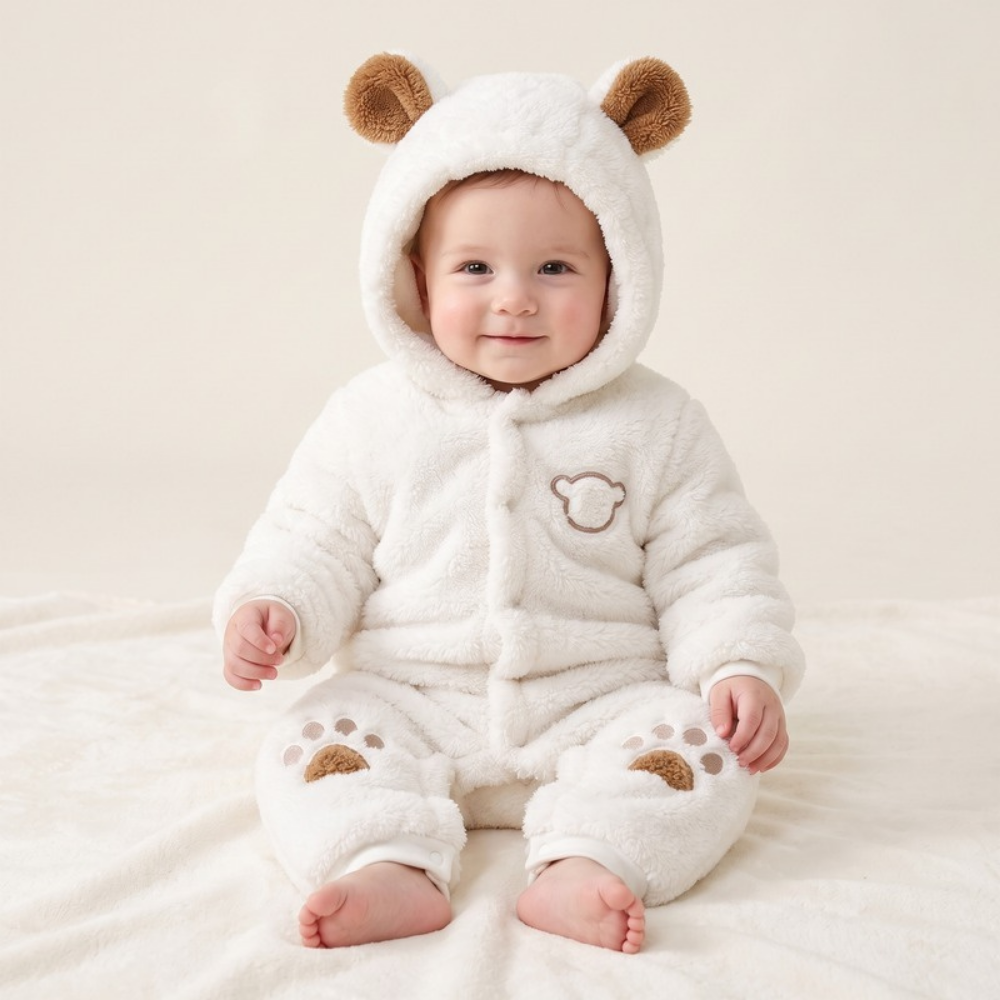 Lilo Teddy Bear Plush Romper - White
