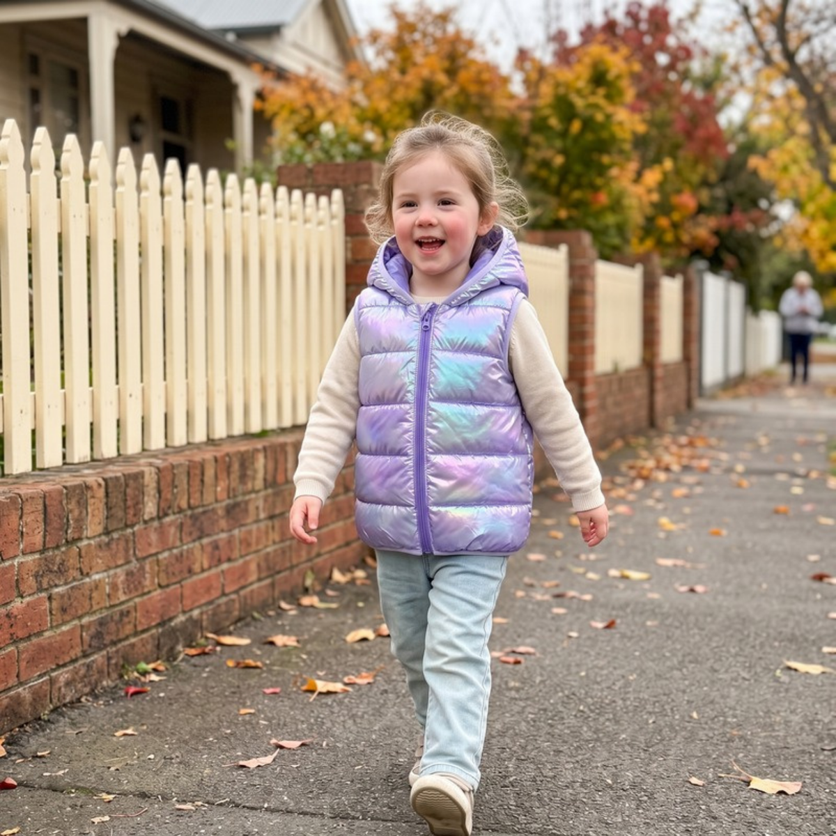 Lilo Hooded Puffer Vest - Iridescent Lilac