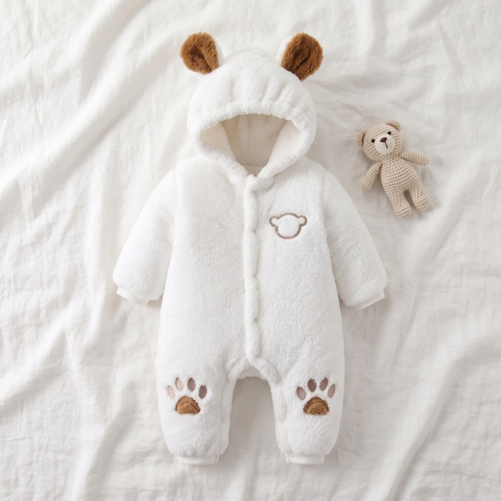 Lilo Teddy Bear Plush Romper - White