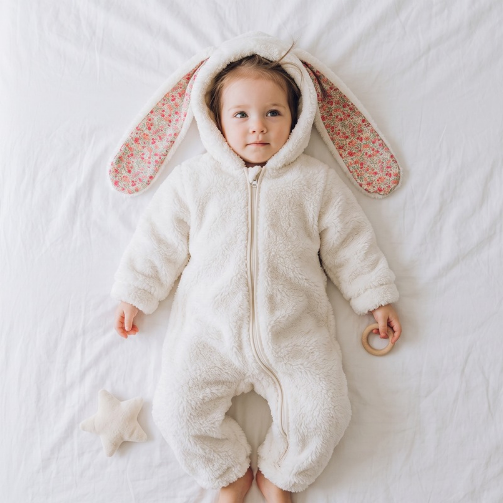Lilo Plush Bunny Romper - White