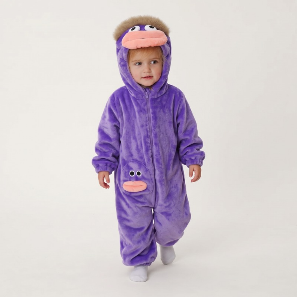 Lilo Monster Hooded Onesie - Purple Monster
