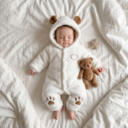 Lilo Teddy Bear Plush Romper - White