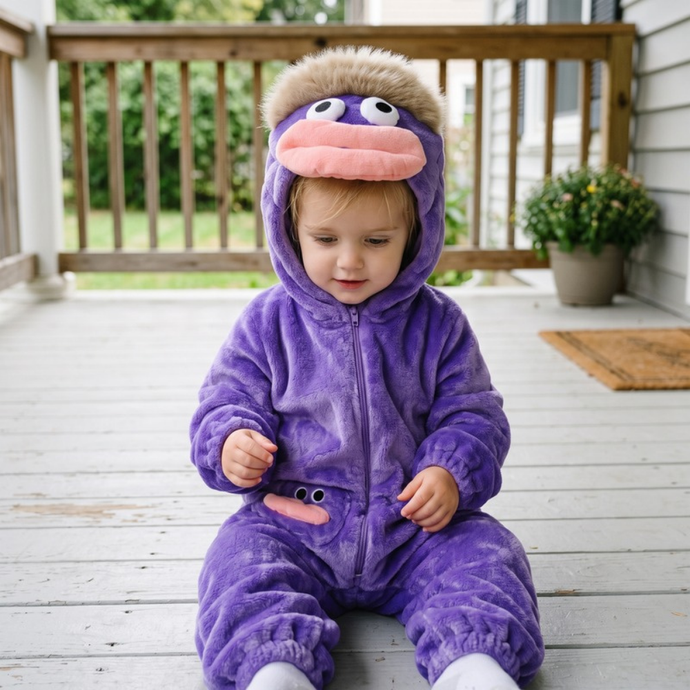 Lilo Monster Hooded Onesie - Purple Monster