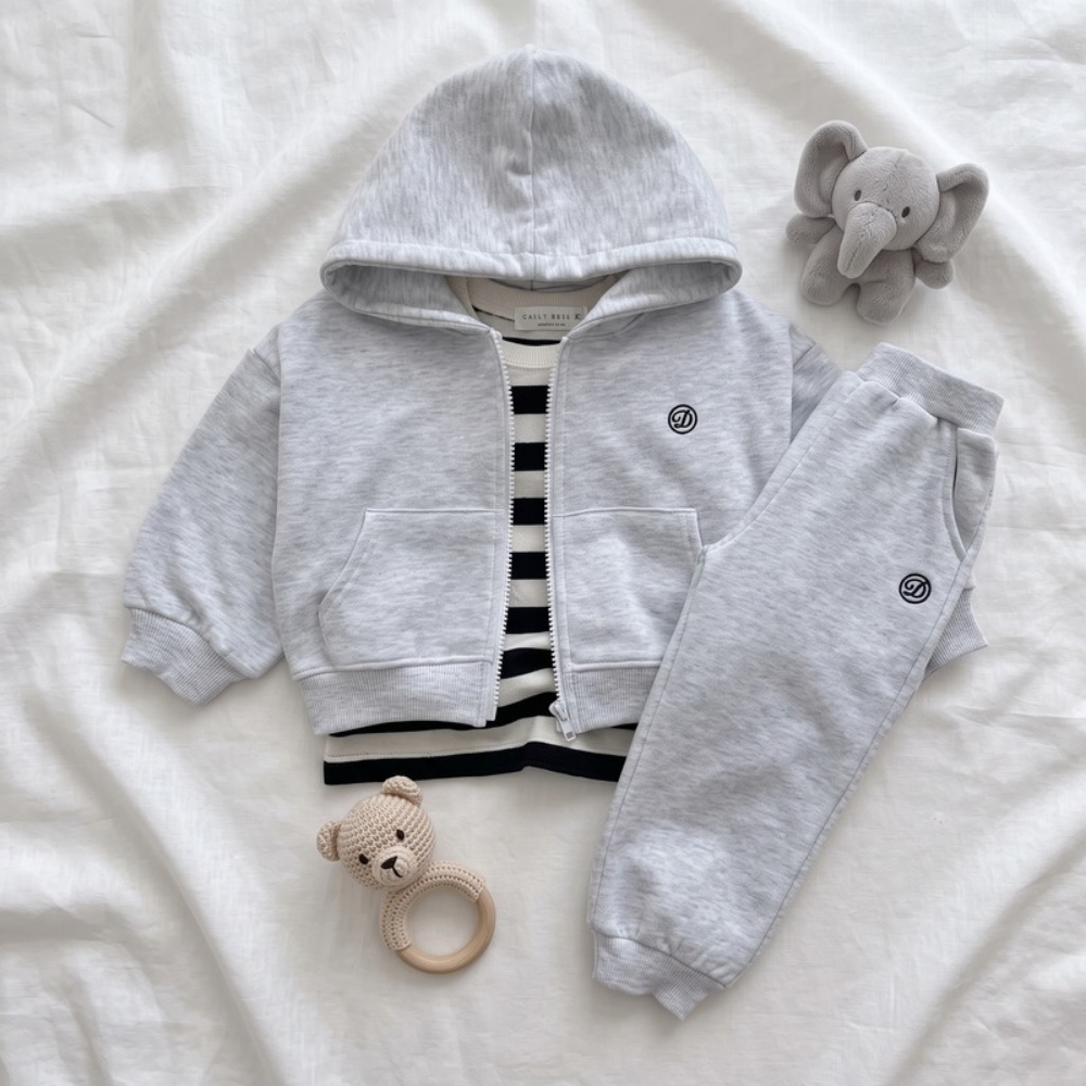 Lilo Hooded Zip Tracksuit Set - Grey