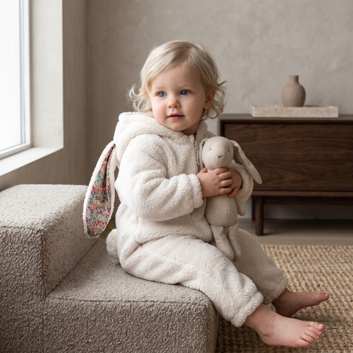 Lilo Plush Bunny Romper - White