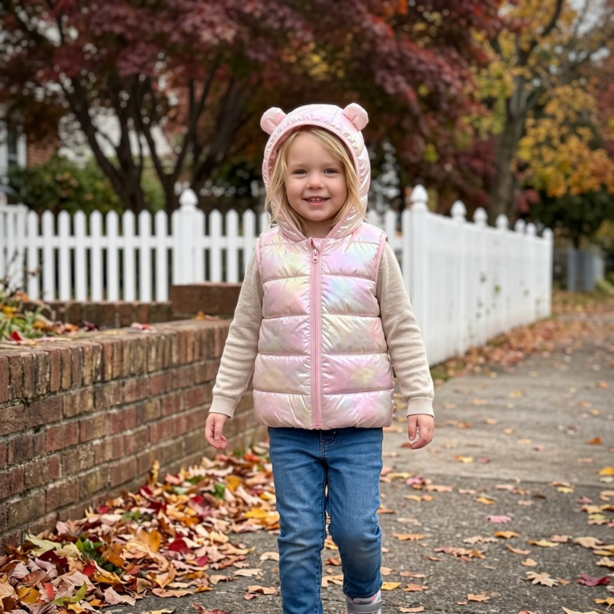 Lilo Hooded Puffer Vest - Pearl Pink
