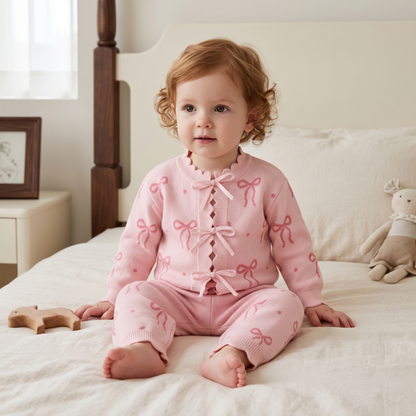 Lilo Bow Knit Cardigan Set