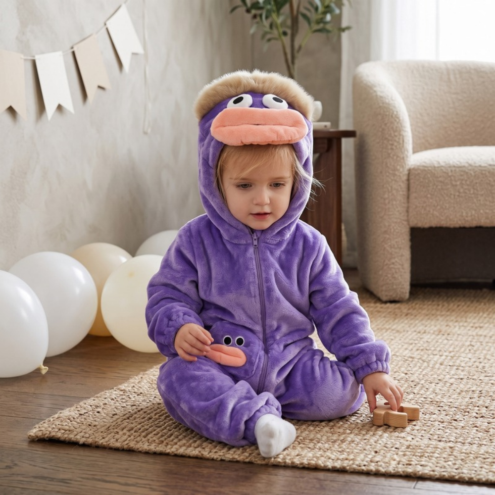 Lilo Monster Hooded Onesie - Purple Monster