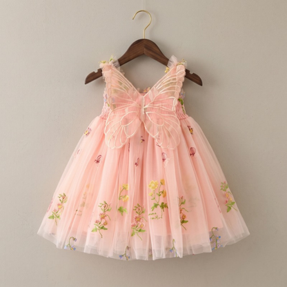 Lilo Embroidered Mesh Party Dress - Light Pink