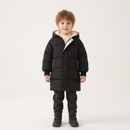 Lilo Kids Longline Padded Coat - Black