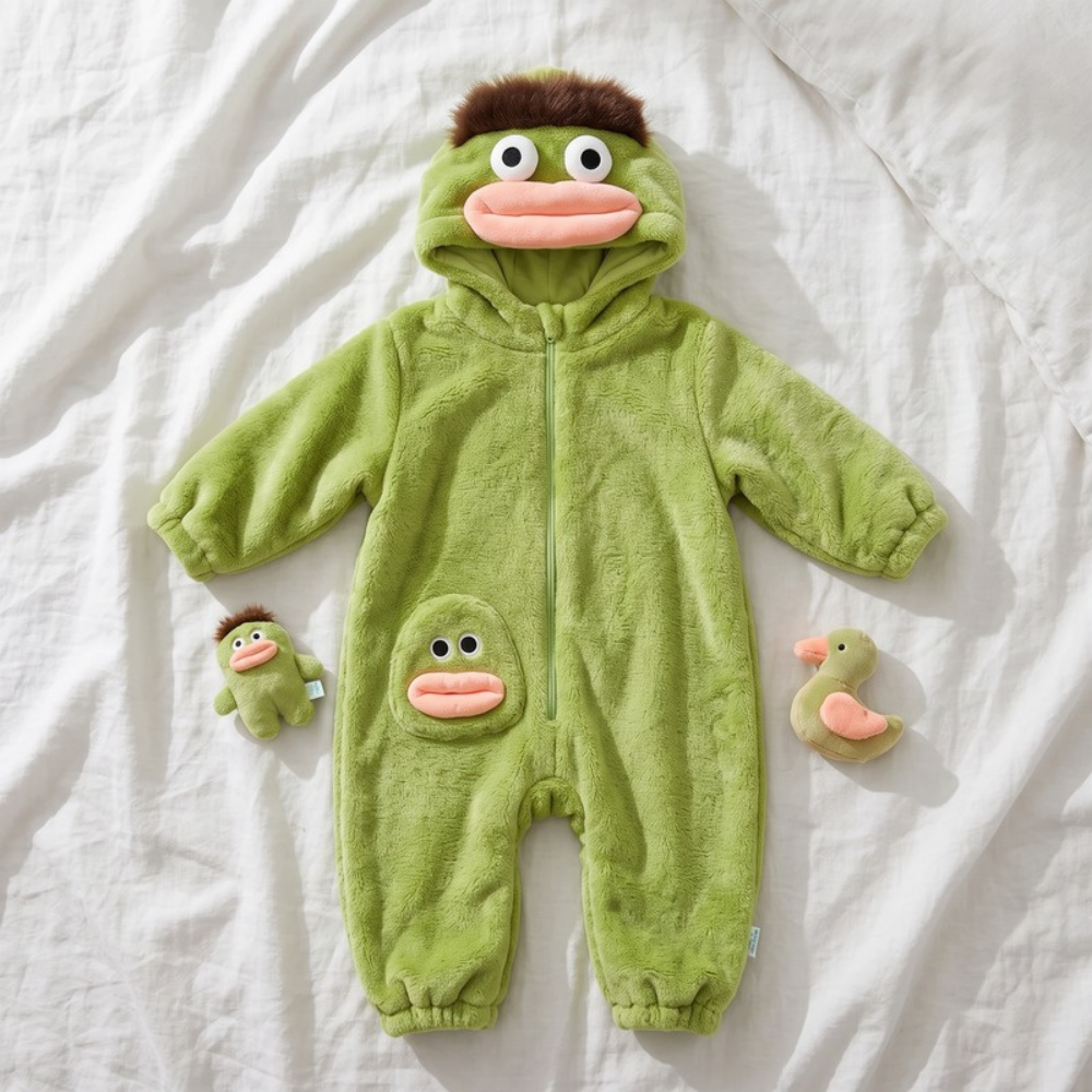 Lilo Monster Hooded Onesie - Green Monster