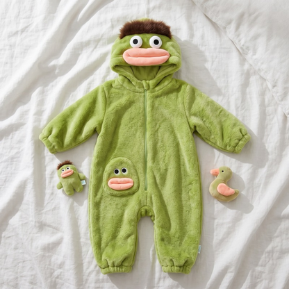 Lilo Monster Hooded Onesie - Green Monster