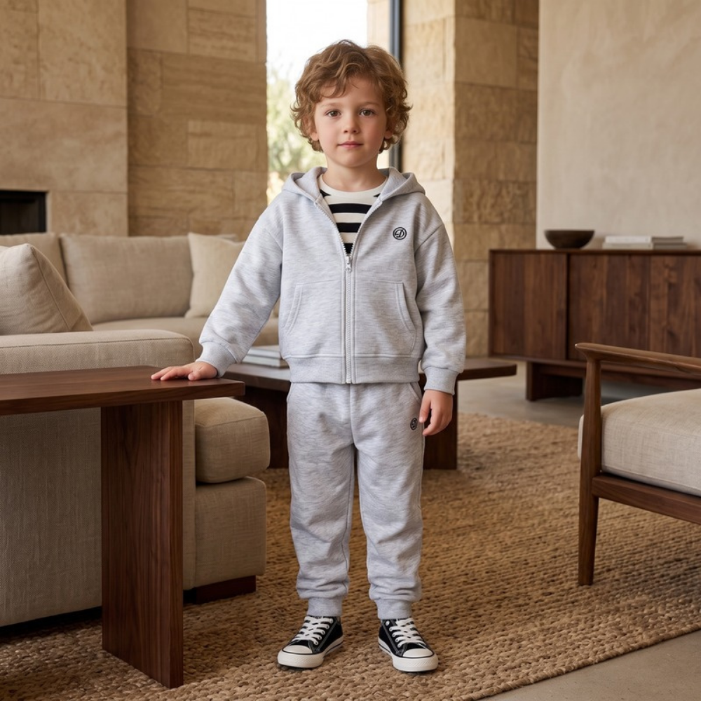 Lilo Hooded Zip Tracksuit Set - Grey