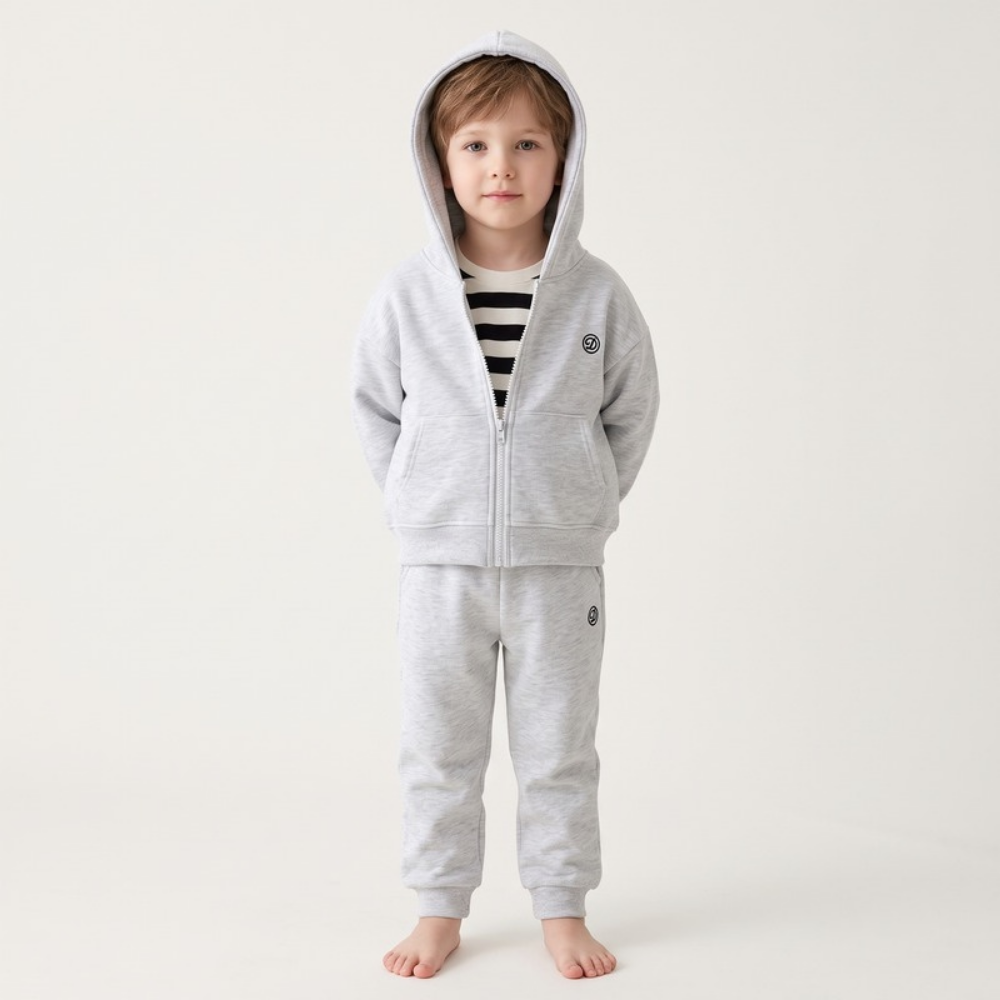 Lilo Hooded Zip Tracksuit Set - Grey