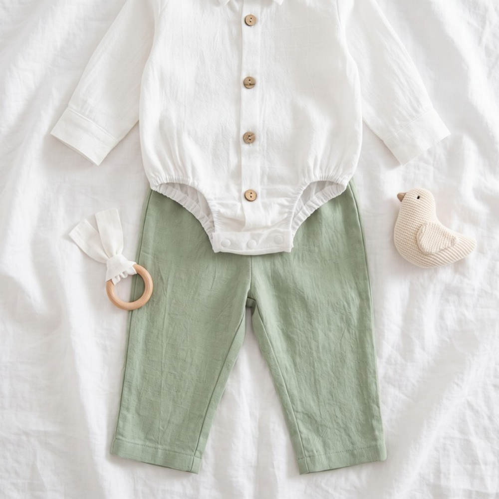 Lilo Bow Tie Shirt and Trouser Set - Light Green