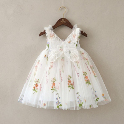 Lilo Embroidered Mesh Party Dress - White
