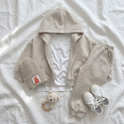 Lilo Hooded Zip Tracksuit Set - Khaki