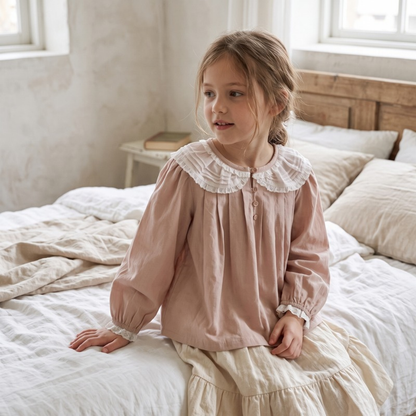 Lilo Dolly Girls Collar Blouse - Pink