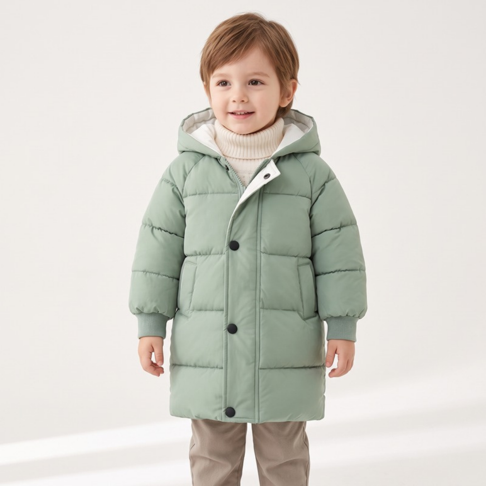 Lilo Kids Longline Padded Coat - Sage Green