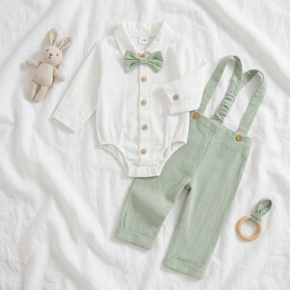 Lilo Bow Tie Shirt and Trouser Set - Light Green