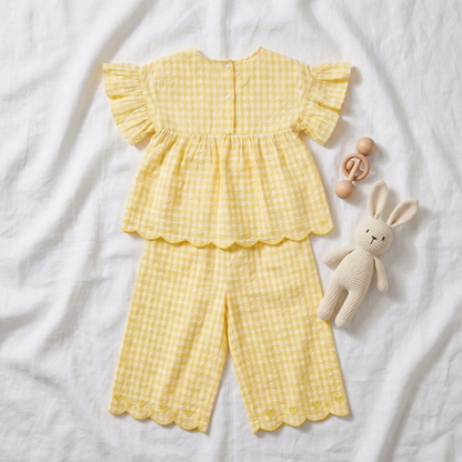Lilo Ruffle Plaid Shirt