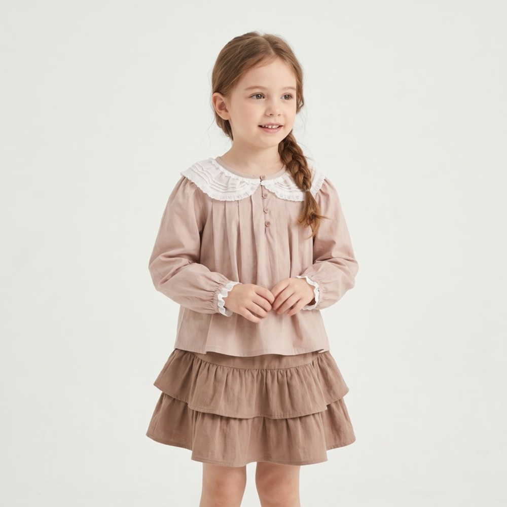Lilo Dolly Girls Collar Blouse - Pink