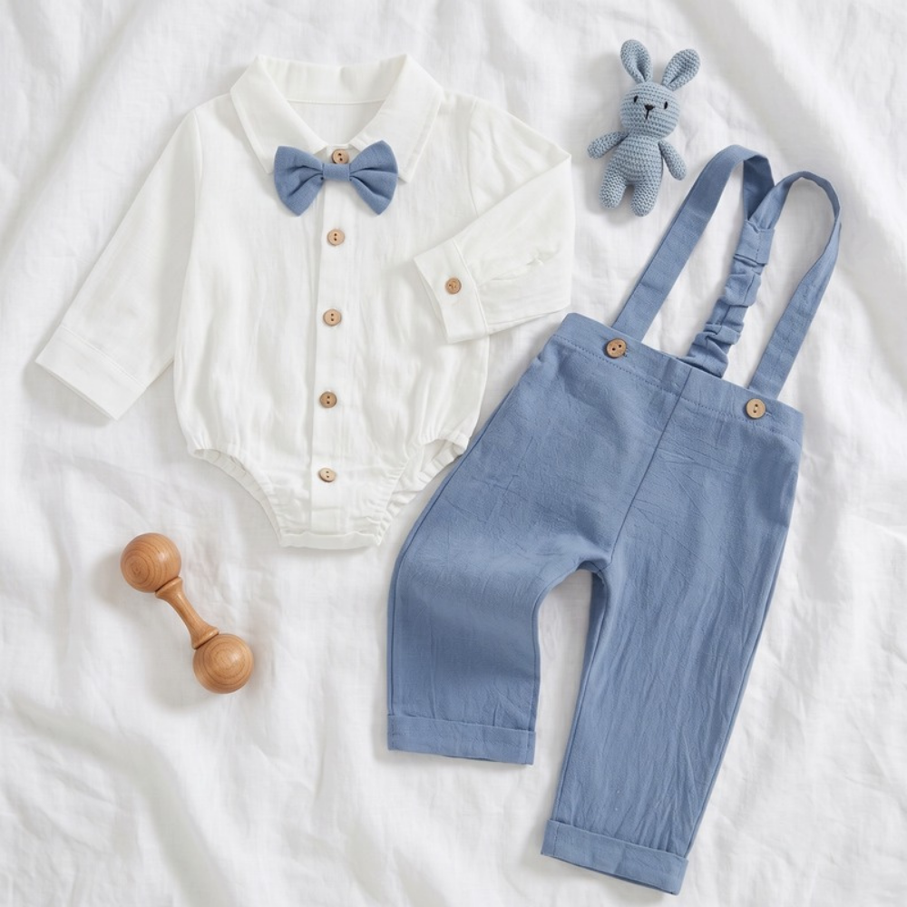 Lilo Bow Tie Shirt and Trouser Set - Blue
