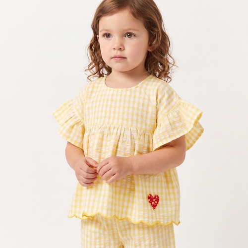 Lilo Ruffle Plaid Shirt