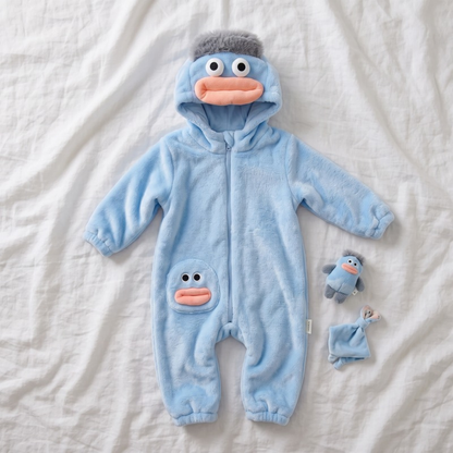 Lilo Monster Hooded Onesie - Blue Monster
