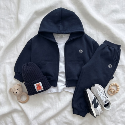 Lilo Hooded Zip Tracksuit Set - Navy Blue