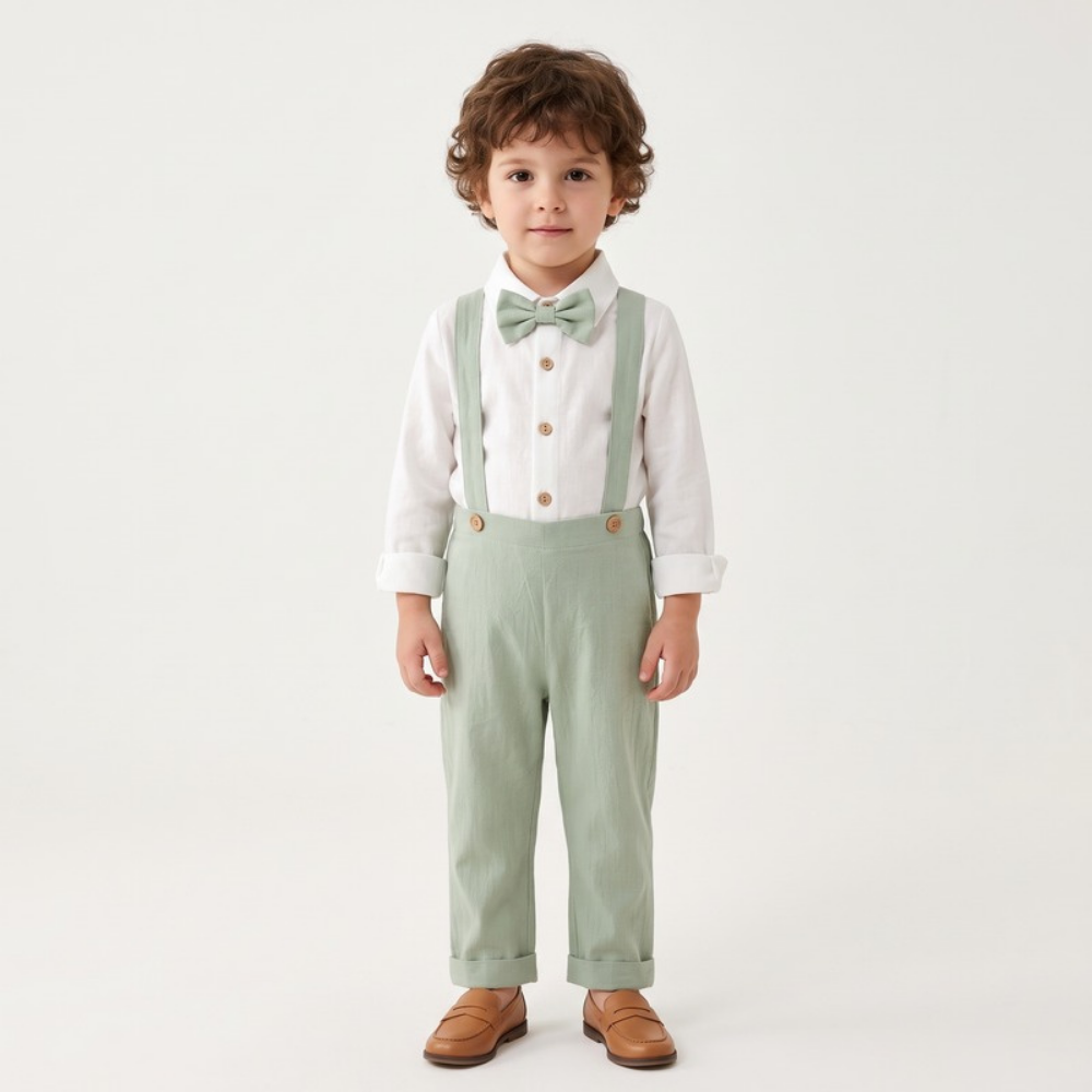 Lilo Bow Tie Shirt and Trouser Set - Light Green