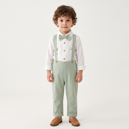 Lilo Bow Tie Shirt and Trouser Set - Light Green
