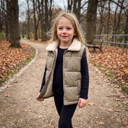 Lilo Lambswool Fleece Vest - Sage