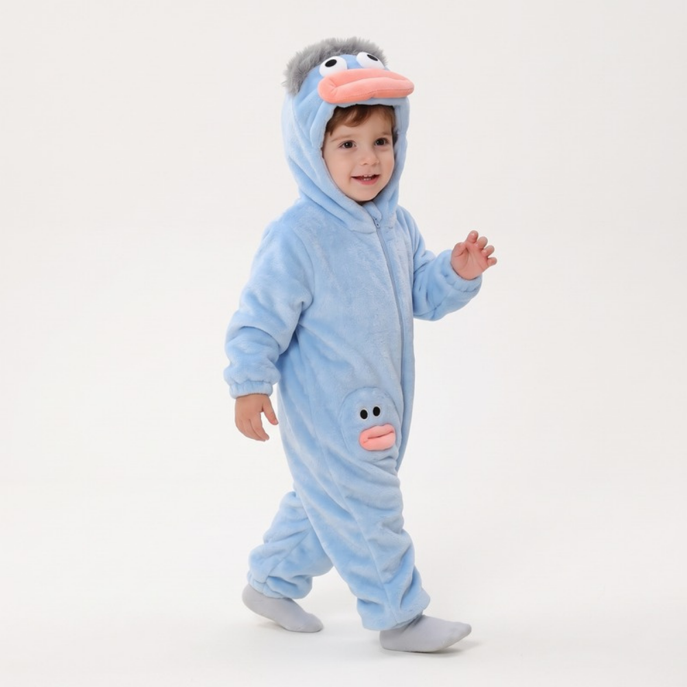 Lilo Monster Hooded Onesie - Blue Monster
