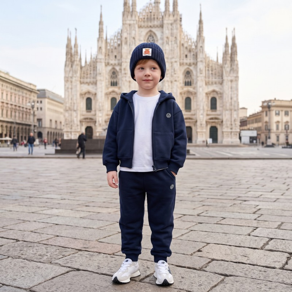 Lilo Hooded Zip Tracksuit Set - Navy Blue