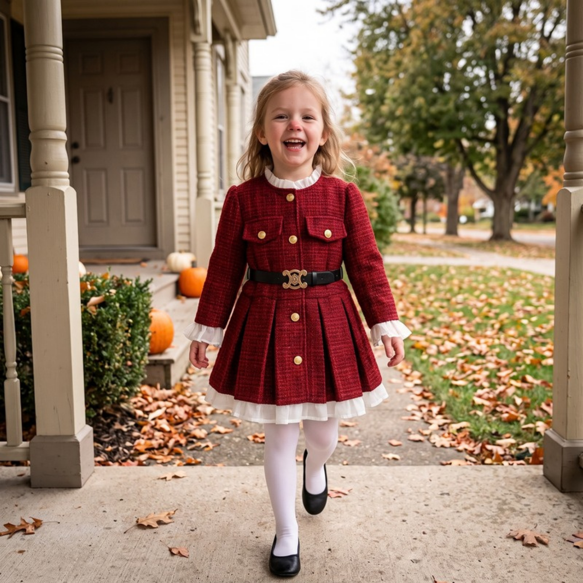 Lilo Fleece Lined Single Breasted Coat - Wine Red