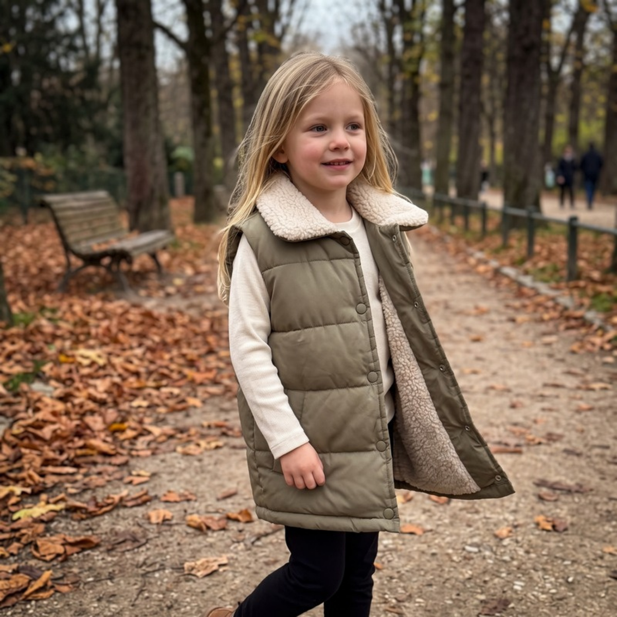 Lilo Lambswool Fleece Vest - Sage