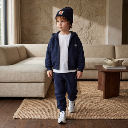 Lilo Hooded Zip Tracksuit Set - Navy Blue