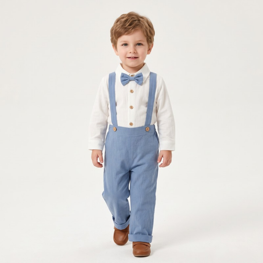 Lilo Bow Tie Shirt and Trouser Set - Blue