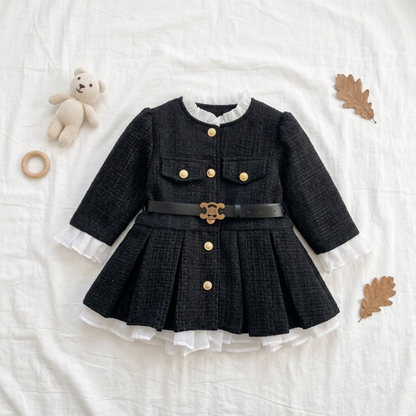Lilo Fleece Lined Single Breasted Coat - Black
