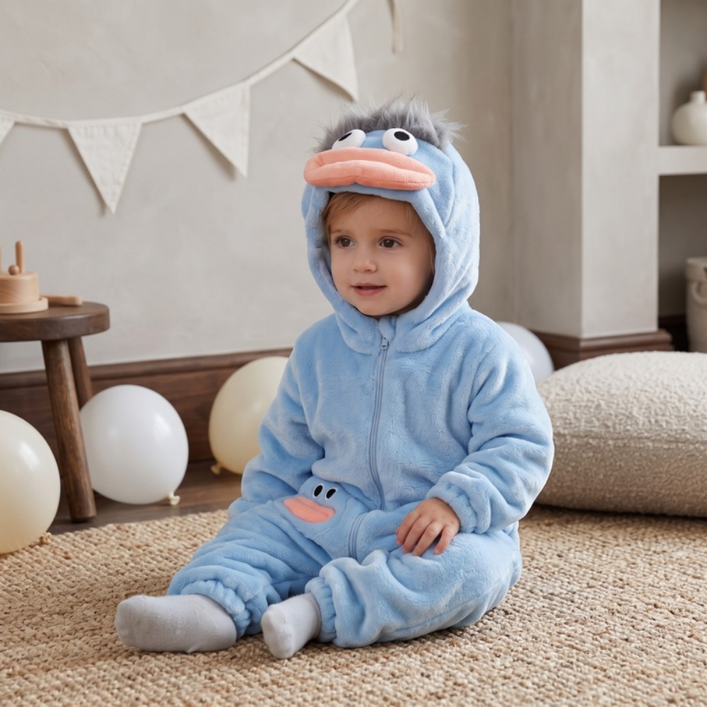 Lilo Monster Hooded Onesie - Blue Monster