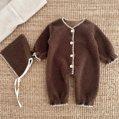 Lilo Velvet Romper - Dark Brown