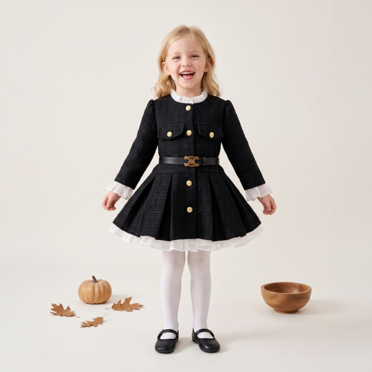 Lilo Fleece Lined Single Breasted Coat - Black