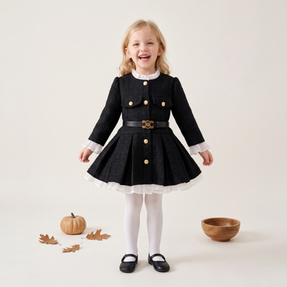 Lilo Fleece Lined Single Breasted Coat - Black