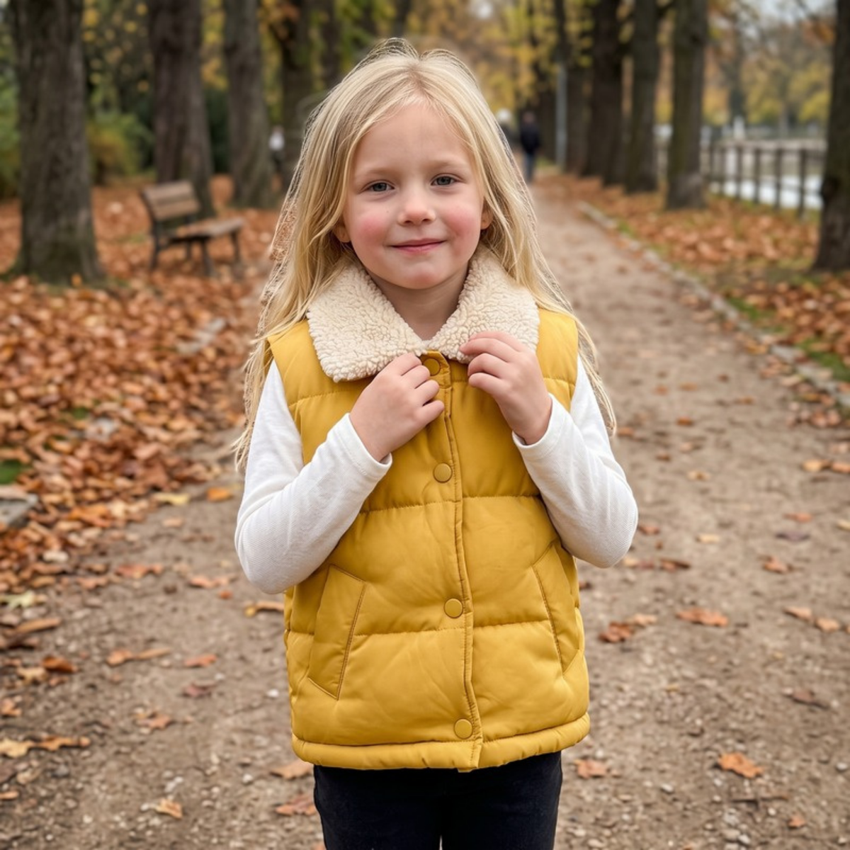 Lilo Lambswool Fleece Vest - Mustard