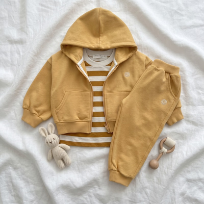 Lilo Hooded Zip Tracksuit Set - Yellow